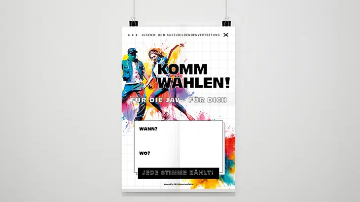 Plakat zur JAV Wahl