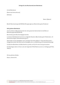 Mustervorlage Beschwerde Miniatur
