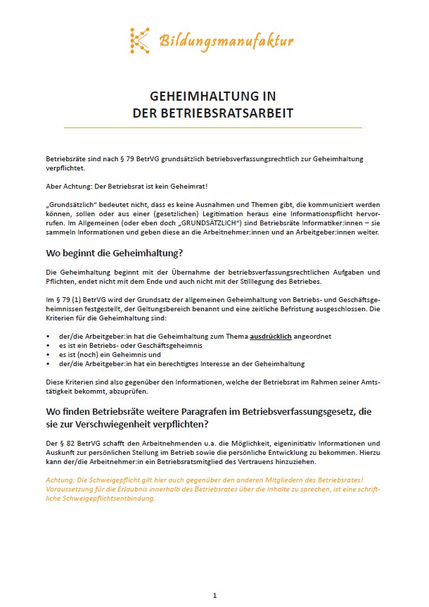 Whitepaper Geheimhaltung in der Betriebsratsarbeit
