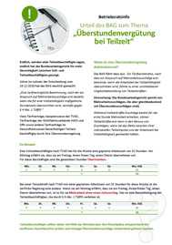 Musteraushang für Betriebsräte und Personalräte, Überstundenvergütung bei Teilzeit