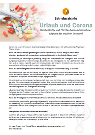 Musteraushang zum Thema Urlaub und Corona, für Betriebsräte und Personalräte