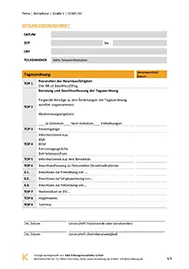 Sitzungsniederschrift Vorlage zur Betriebsratssitzung