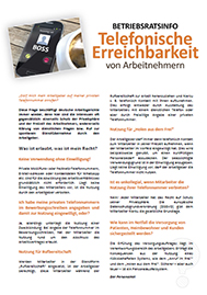 Musteraushang für Betriebsrat und Personalrat zum Thema telefonische Erreichbarkeit