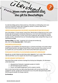 Musteraushang zum Thema Überstundenvergütung von Teilzeitkräften